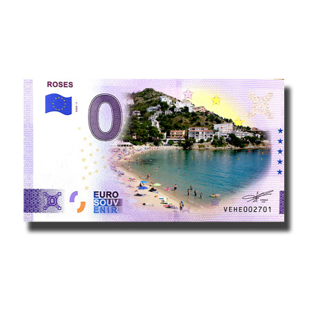 0 Euro Souvenir Banknote Roses Colour Spain VEHE 2024-1